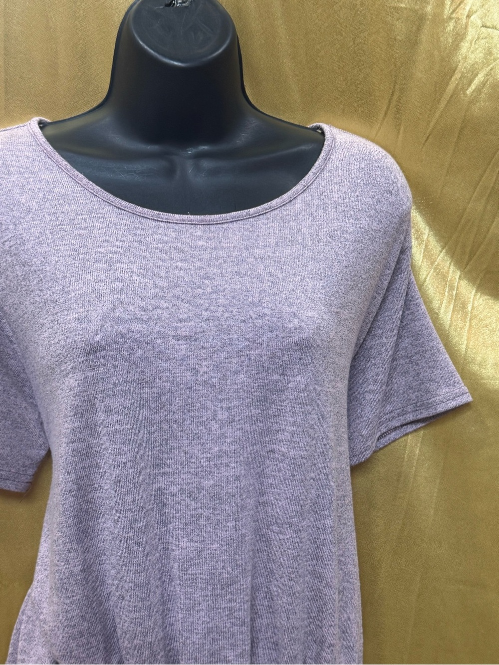 Hyfve Purple Knit Short Sleeve Smocked Hem Top Size Small - Picture 4 of 15